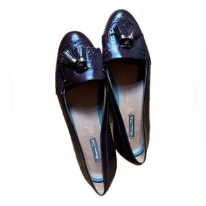 Massimo Dutti Burgundy Tassel Loafers
